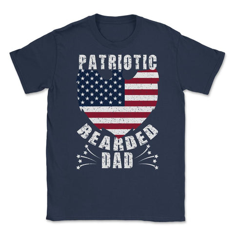 Patriotic Bearded Dad 4th of July Dad Patriotic Grunge design Unisex - Navy