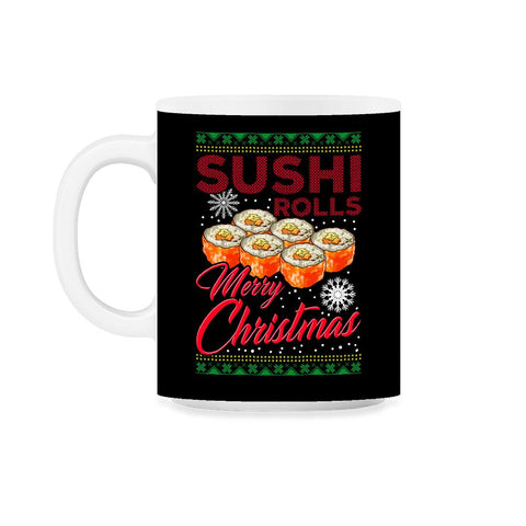 Sushi Ugly Christmas Sweater Style Funny Humor 11oz Mug