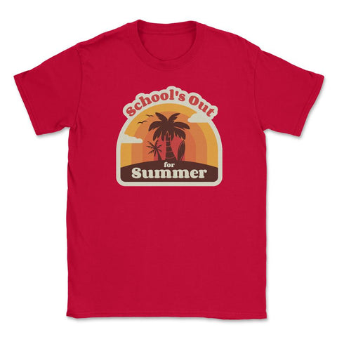 Funny School's Out for Summer Retro Vintage Beach product Unisex - Red