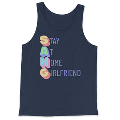 Stay at Home Girlfriend Funny Social Media Trend Meme print - Tank Top - Navy