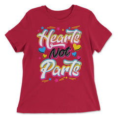 Hearts Not Parts Pansexual LGBTQ+ Pansexual Pride product - Women's Relaxed Tee - Red