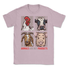 Animals Are Not Products Animal Rights Vegan print Unisex T-Shirt - Light Pink