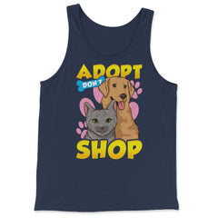 Adopt Don’t Shop Support Shelters and Rescue Organizations graphic - Tank Top - Navy