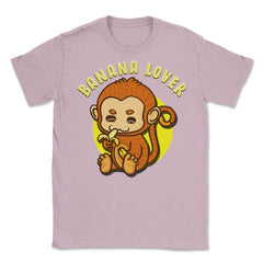 Banana Lover Monkey Eating a Banana Funny Humor Gift design Unisex - Light Pink