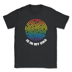 Is In My DNA Rainbow Flag Gay Pride Fingerprint Design product Unisex - Black
