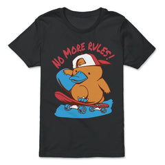 No more Rules! Hilarious Kawaii Platypus Skateboarding product - Premium Youth Tee - Black