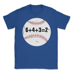 Funny Baseball Double Play 6+4+3=2 Sporty Player Coach print Unisex - Royal Blue