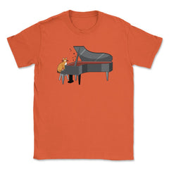Funny Cat Playing Piano Pianist Music Instrument Cat Lover design - Orange
