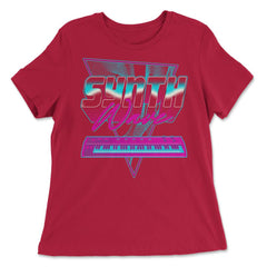 Synthwave Piano Retro Vaporwave 1980s & 1990s Aesthetic print - Women's Relaxed Tee - Red