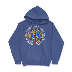 Saving Our Planet in Peace Together! Earth Day design Hoodie - Royal Blue