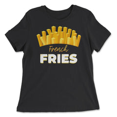 Lazy Funny Halloween Costume Pretend I'm A French Fry graphic - Women's Relaxed Tee - Black
