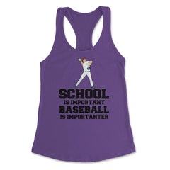 Funny Baseball Gag School Is Important Baseball Importanter graphic - Purple