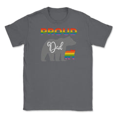 Rainbow Pride Flag Bear Proud Dad and Gay Cub graphic Unisex T-Shirt - Smoke Grey