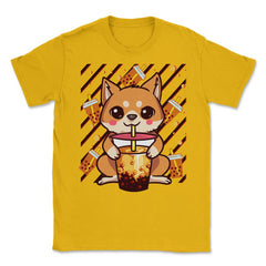 Boba Tea Bubble Tea Cute Kawaii Shiba Inu Gift print Unisex T-Shirt - Gold
