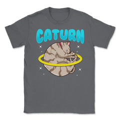 Caturn Cat in Space Planet Saturn Kitty Funny Design design Unisex - Smoke Grey