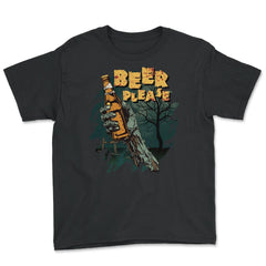 Zombie Hand Holding A Beer With Beer Please Quote product - Youth Tee - Black