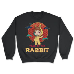 Chibi Anime Chinese New Year Rabbit Chinese Aesthetic design - Unisex Sweatshirt - Black