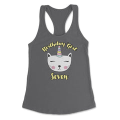 Caticorn Birthday Girl for 7th Birthday designs graphics Tee Women's
