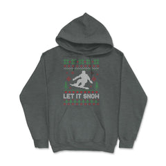 Let It Snow Snowboarding Ugly Christmas graphic Style design Hoodie - Dark Grey Heather