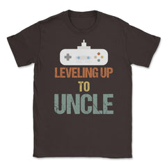 Funny Leveling Up To Uncle Gamer Vintage Retro Gaming print Unisex - Brown