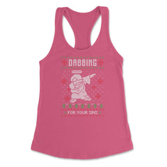 Dabbing Jesus Ugly Christmas graphic Style Funny design Women's - Hot Pink