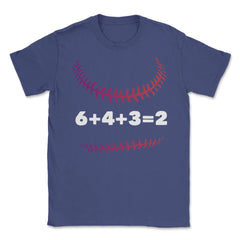 Funny Baseball Double Play 6+4+3=2 Baseball Lover Gag print Unisex - Purple