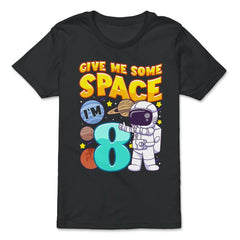 Science Birthday Astronaut & Planets Science 8th Birthday design - Premium Youth Tee - Black