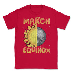March Equinox Sun and Moon Cool Gift product Unisex T-Shirt - Red