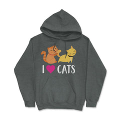 Funny I Love Cats Heart Cat Lover Pet Owner Cute Kitten product Hoodie - Dark Grey Heather