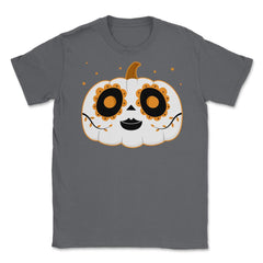 Day of the Dead Cute Skeleton Face Paint Pumpkin Halloween design - Smoke Grey