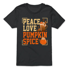 Peace Love Pumpkin Spice Funny Autumn Fall Season Grunge design - Premium Youth Tee - Black