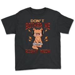 Don’t Bother Me Right Meow Gamer Kitty Design for Cat Lovers design - Youth Tee - Black