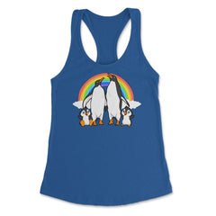 Rainbow Gay Penguin Family Cute Pride Gift graphic Women's Racerback - Royal