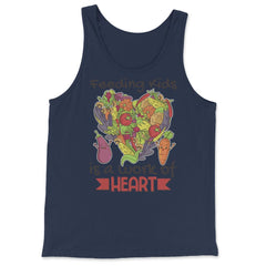Lunch Lady Feeding Kids is a Work of Heart graphic - Tank Top - Navy