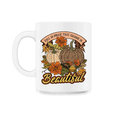 Fall Is Proof That Change Is Beautiful Leopard Pumpkin design - 11oz Mug - White