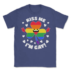 Kiss Me I'm Gay St Patrick’s Day Pride LGBT Hilarious design Unisex - Purple