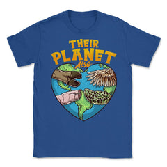 Their Planet Also Animal Rights Friendly Message Vegan Meme graphic - Royal Blue