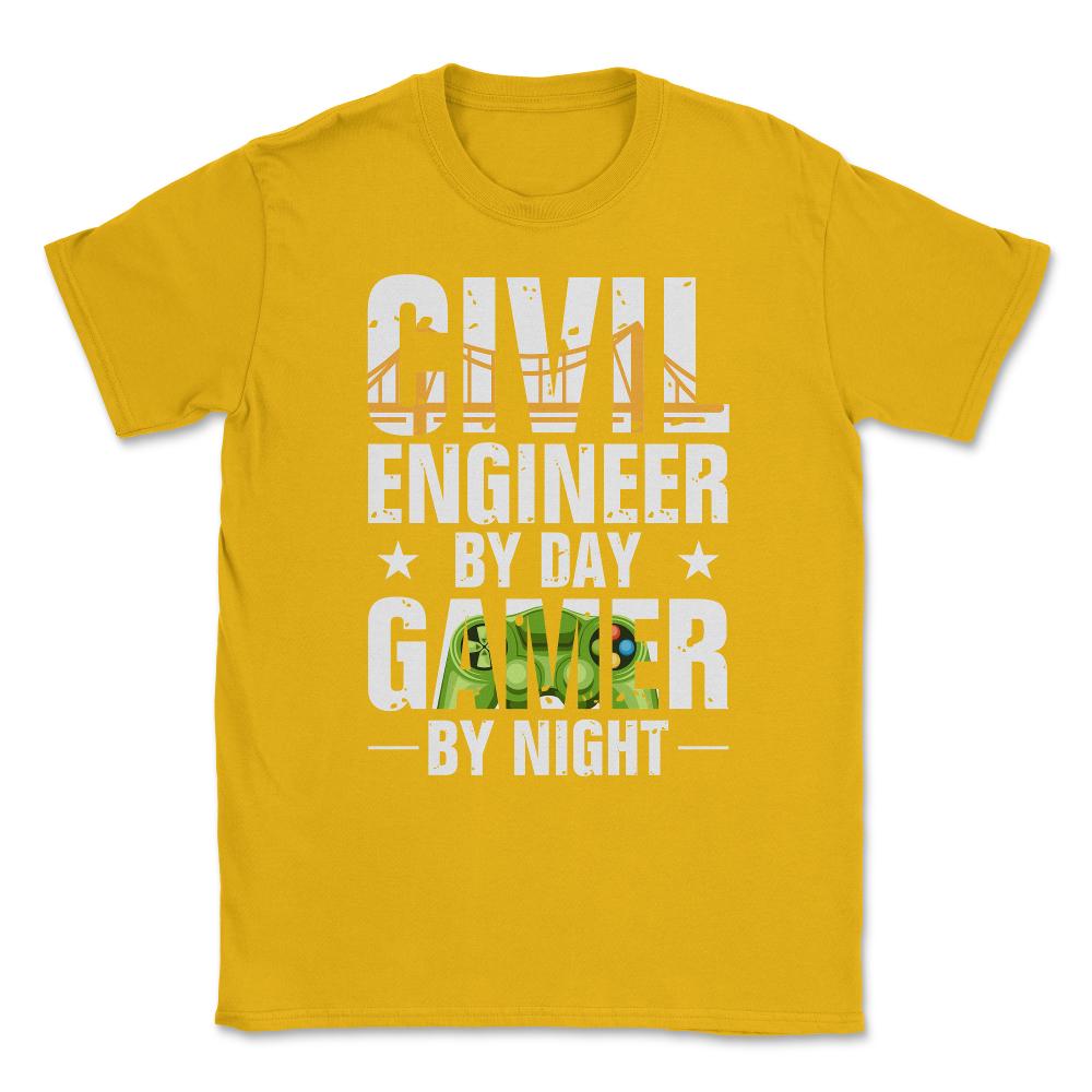 Funny Civil Engineer By Day Gamer By Night Engineering print Unisex