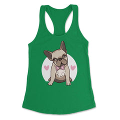 Cute French Bulldog With Hearts Bow Tie Frenchie Pet Owner design - Kelly Green