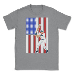 Funny Baseball Batter Hitter USA American Flag Patriotic product - Grey Heather