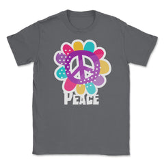Peace Sign Flower Colorful Peace Day Design design Unisex T-Shirt - Smoke Grey