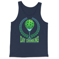 Pickleball Day Drinking Funny graphic - Tank Top - Navy