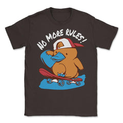 No more Rules! Hilarious Kawaii Platypus Skateboarding design Unisex - Brown