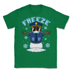 Freeze Police Snowman Hilarious Christmas Police Officer product - Green