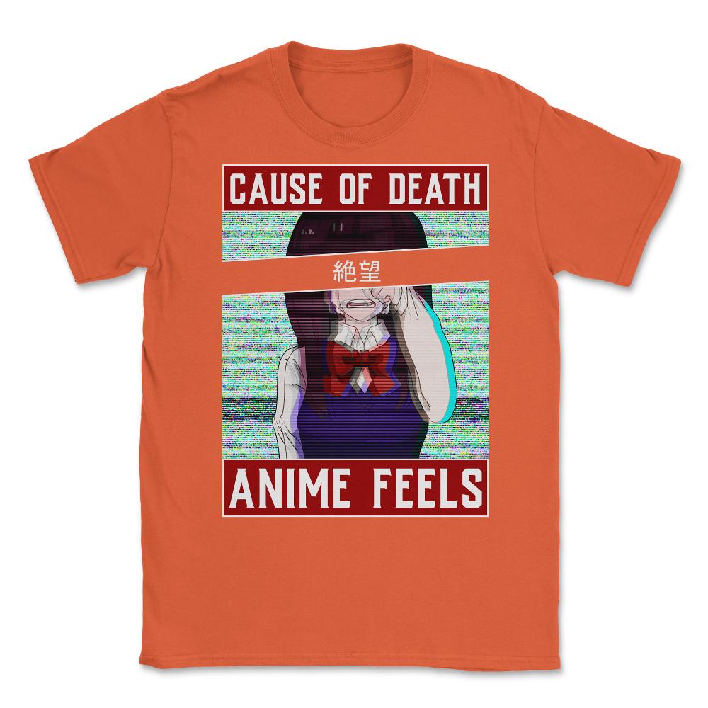 Retro Style Anime Girl Crying Japanese Glitch Aesthetic graphic - Orange