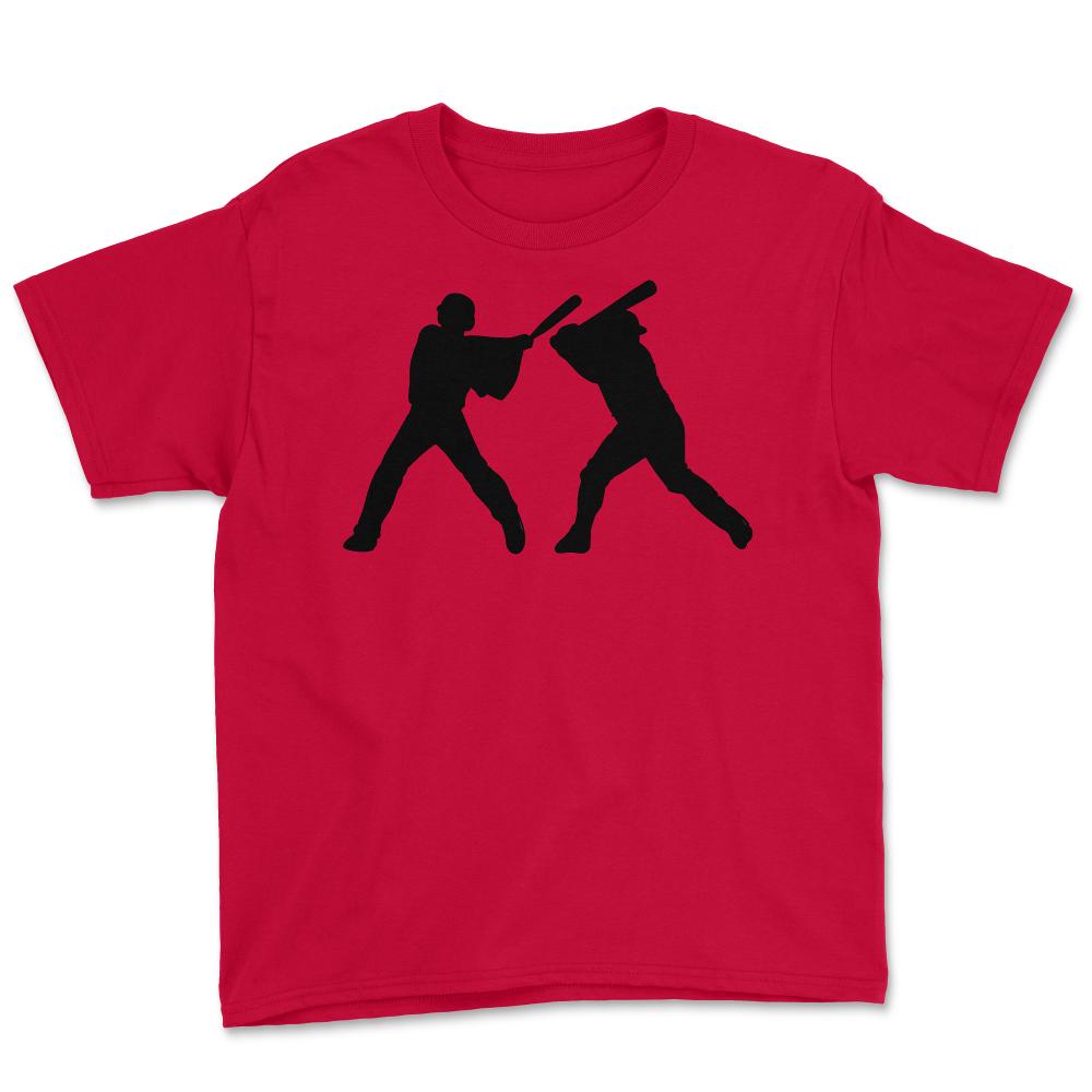 Funny Baseball Batter Player Sporty Baseball Lover Fans graphic Youth - Red