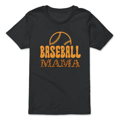 Baseball Mama Mom Leopard Print Letters Sports Funny graphic - Premium Youth Tee - Black