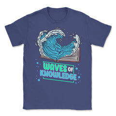 Waves of Knowledge Book Reading is Knowledge graphic Unisex T-Shirt - Purple