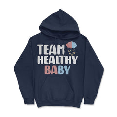Funny Team Healthy Baby Boy Girl Gender Reveal Announcement design - Navy