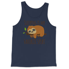 Sleeping is My Favorite Sport Hilarious Kawaii Sloth product - Tank Top - Navy